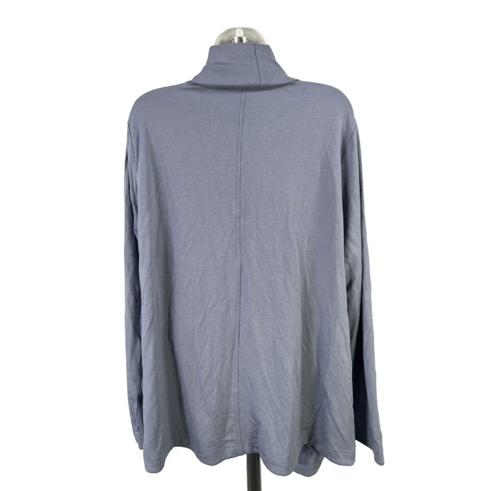 Max & Mia Women's Blue Open Front Lightweight Drape Long Sleeve Cardigan - XXL